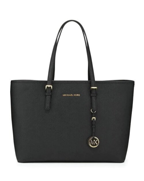 MICHAEL KORS Medium Jet Set Saffiano Travel Tote,