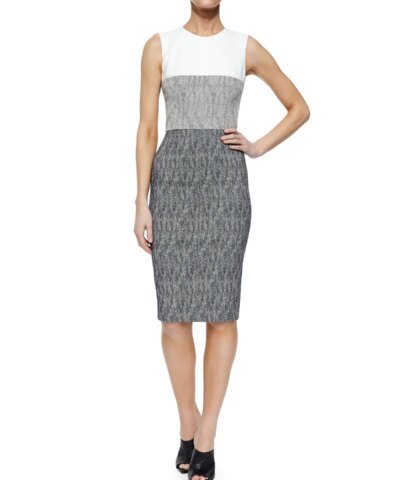 Narciso Rodriguez Sleeveless Colorblock Sheath Dress