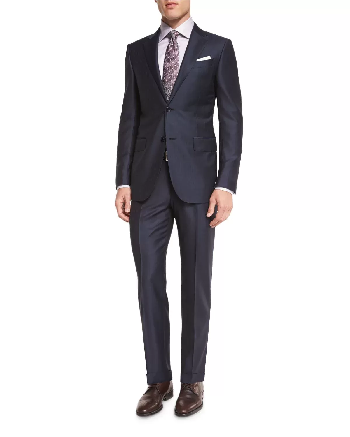 ERMENEGILDO ZEGNA Wool Striped Two-Piece Suit, Navy