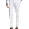 Canali Stretch-Cotton Flat-Front Dress Pants, White