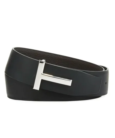 Tom Ford Men's Signature T Reversible Leather Belt