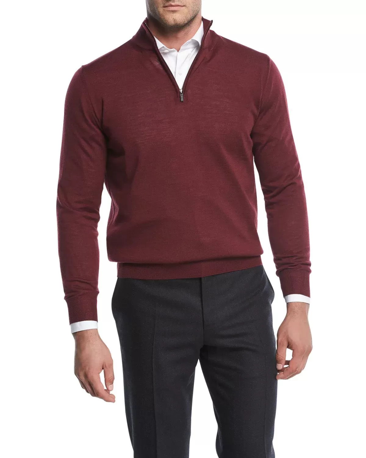 Canali Cotton Half-Zip Sweater