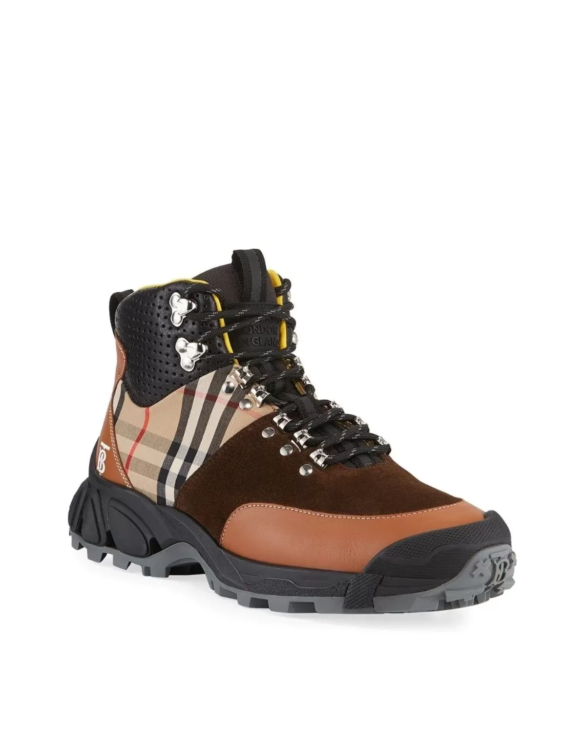 Burberry Men's Vintage Check/Leather Hiking Boots