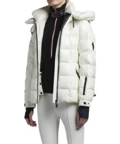 Moncler Grenoble Salle Shiny Nylon Belted Ski Jacket