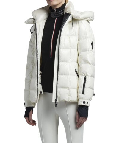 Moncler Grenoble Salle Shiny Nylon Belted Ski Jacket