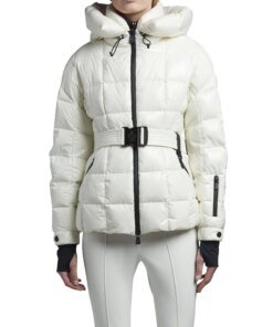 Moncler Grenoble Salle Shiny Nylon Belted Ski Jacket