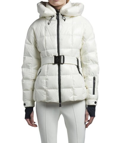 Moncler Grenoble Salle Shiny Nylon Belted Ski Jacket