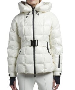 Moncler Grenoble Salle Shiny Nylon Belted Ski Jacket