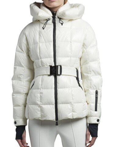 Moncler Grenoble Salle Shiny Nylon Belted Ski Jacket