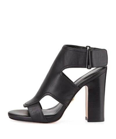 Pour la Victoire Echo Cutout Leather Sandal, Black