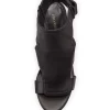 Pour la Victoire Echo Cutout Leather Sandal, Black
