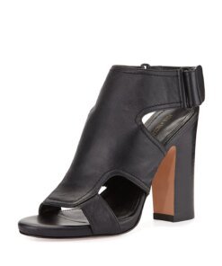 Pour la Victoire Echo Cutout Leather Sandal, Black