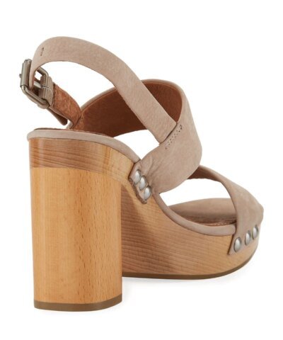 FRYE Tori 2 Slingback Wooden Sandal, Taupe
