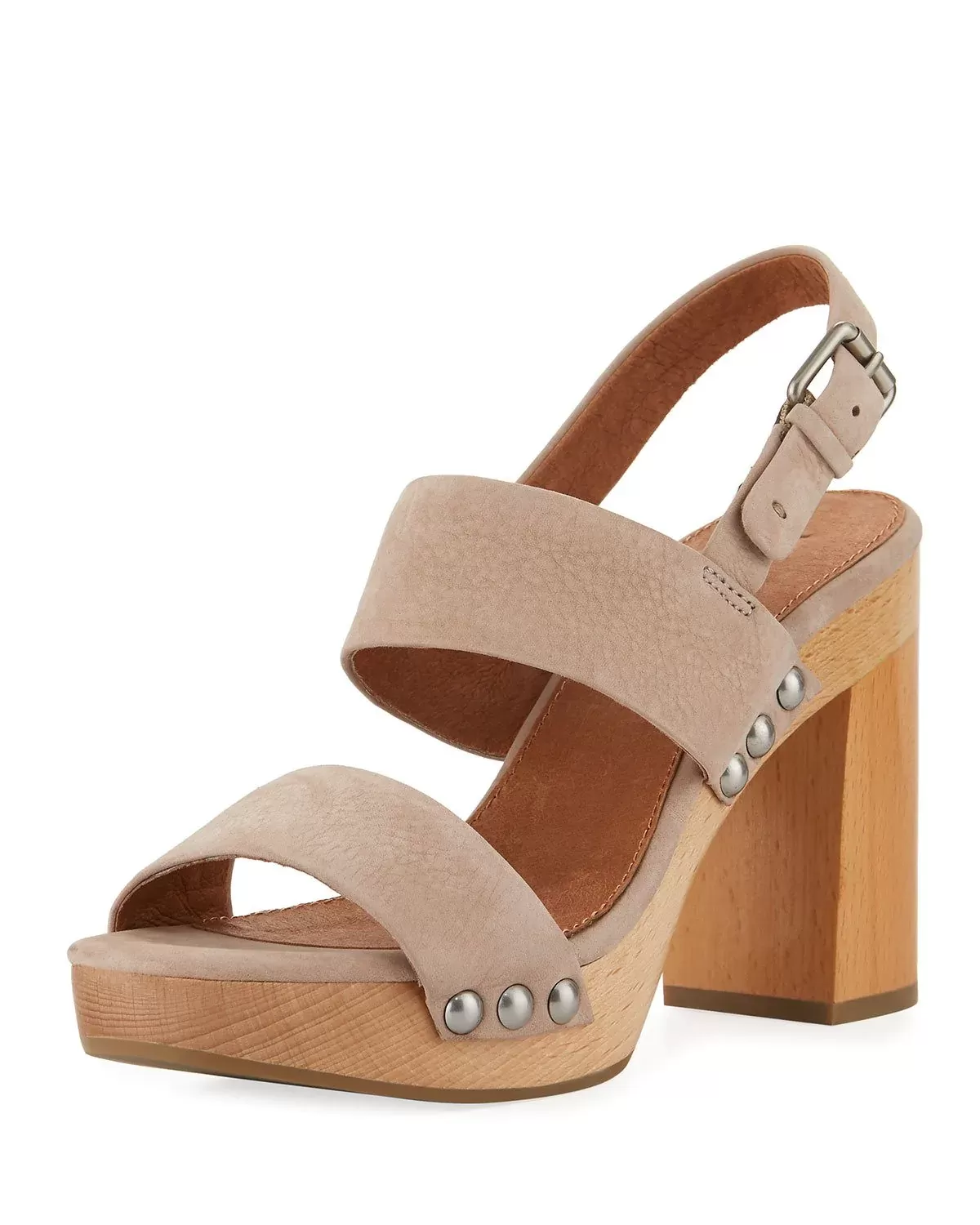 FRYE Tori 2 Slingback Wooden Sandal, Taupe