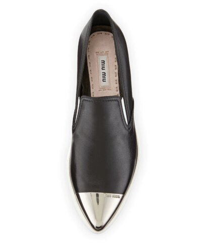 Miu Miu Metal-Toe-Cap Slip-On Sneakers