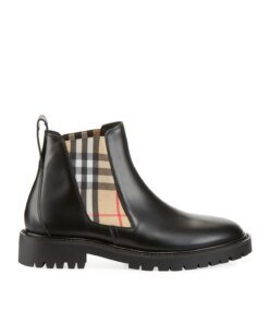 Prada Allostock Leather/Check Gored Booties