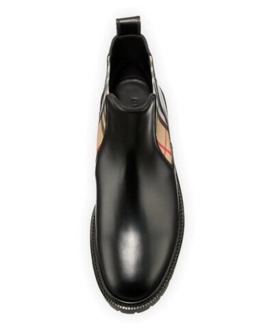 Prada Allostock Leather/Check Gored Booties