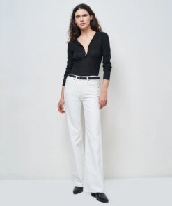 Nili Lotan Michelle Black Rib Henley