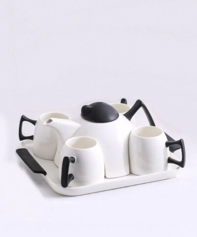Nordic 5 Pieces Corde Mug, White/Black