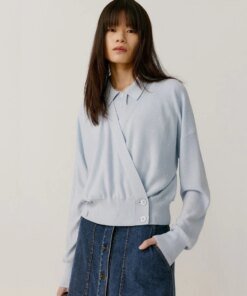 ICICLE Sequined Wool V-Neckline Wraparound Cardigan