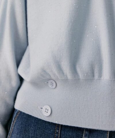 ICICLE Sequined Wool V-Neckline Wraparound Cardigan