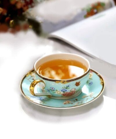Royal Peacock Bone China Tea Cups Set