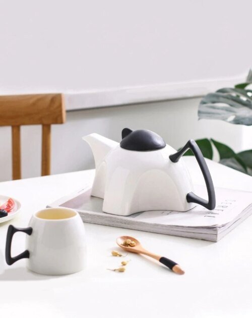Nordic 5 Pieces Corde Mug, White/Black
