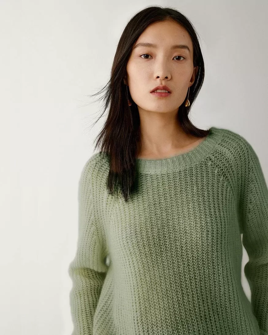 Noralux Mohair Blended Round Neck Sweater