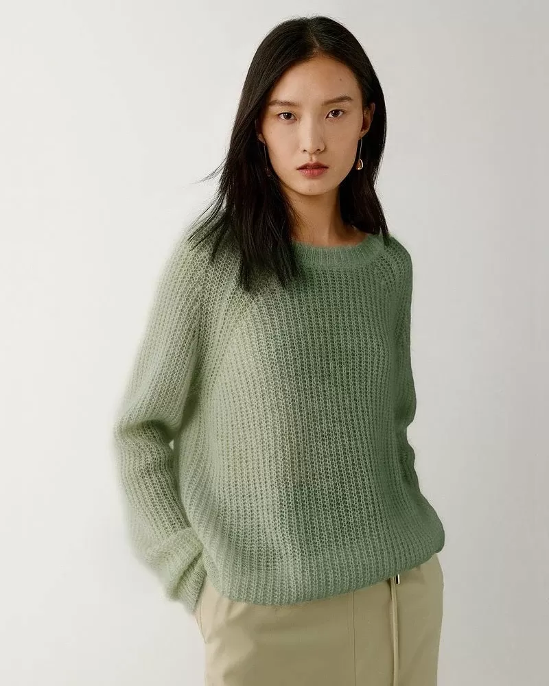 Noralux Mohair Blended Round Neck Sweater