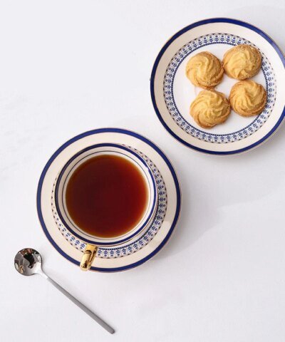 Royal 5 Piece Moroccan Gold Blue Tea Set