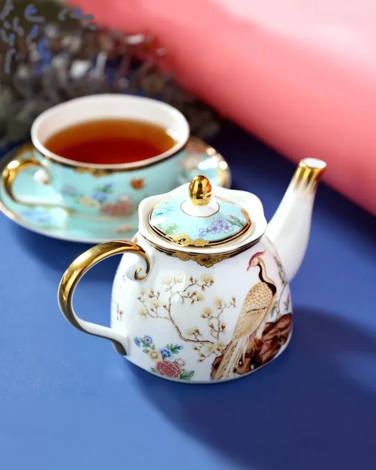 Royal Peacock Bone China Tea For One Set