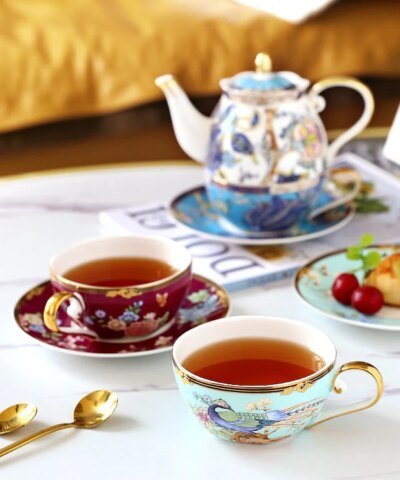 Royal Peacock Bone China Tea For One Set