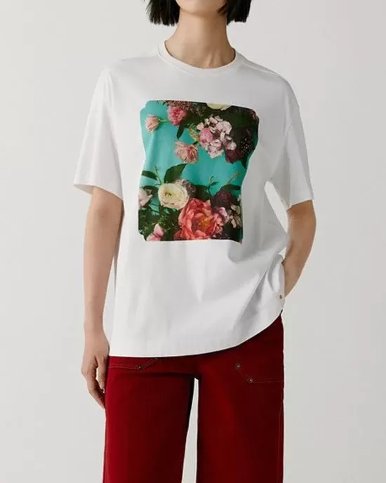 Noralux Women's Flowers Print Graphic Tee