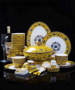 Jingdezhen 5 Pieces Enamel Porcelain Chinese Dinnerware Set