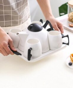 Nordic 5 Pieces Corde Mug, White/Black