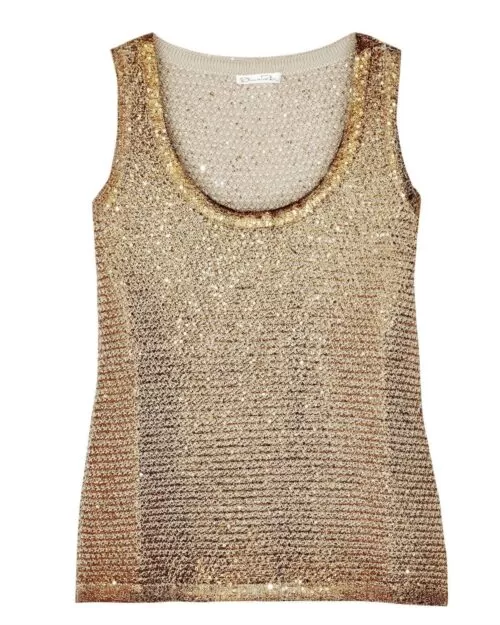 Oscar De La Renta Women’s Coated Sequined Knitted Tank