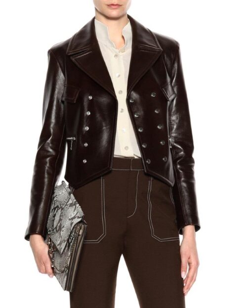 Chloe Classic Double-Breasted Leather Jacket