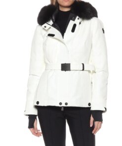 Moncler Grenoble Laplance Belted Jacket w/ Fur Collar