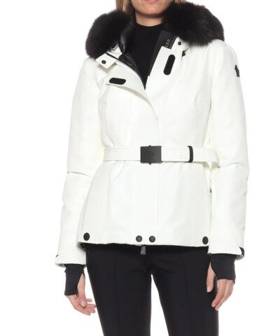 Moncler Grenoble Laplance Belted Jacket w/ Fur Collar