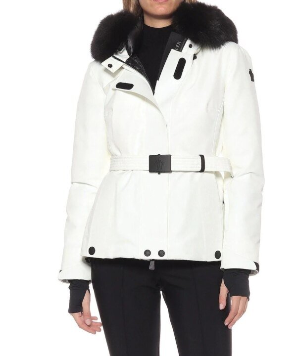 Moncler Grenoble Laplance Belted Jacket w/ Fur Collar