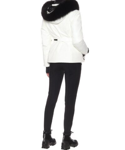 Moncler Grenoble Laplance Belted Jacket w/ Fur Collar