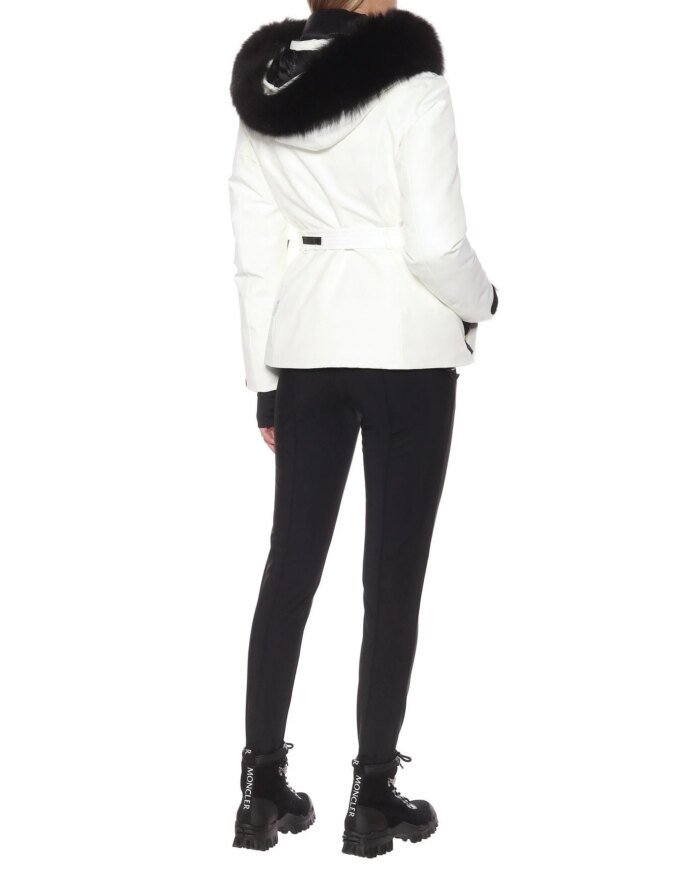 Moncler Grenoble Laplance Belted Jacket w/ Fur Collar