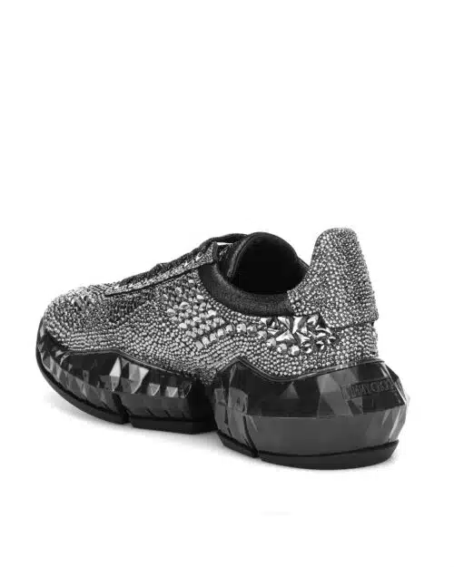 Jimmy Choo Diamond crystal-embellished sneakers.