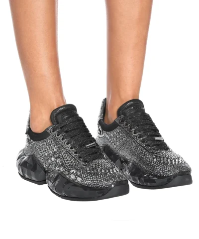 Jimmy Choo Diamond crystal-embellished sneakers.