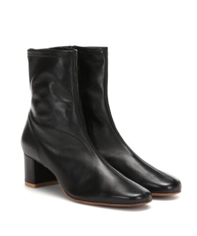 By Far Sofia Leather Ankle Boots In Black