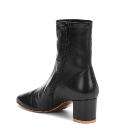 By Far Sofia Leather Ankle Boots In Black