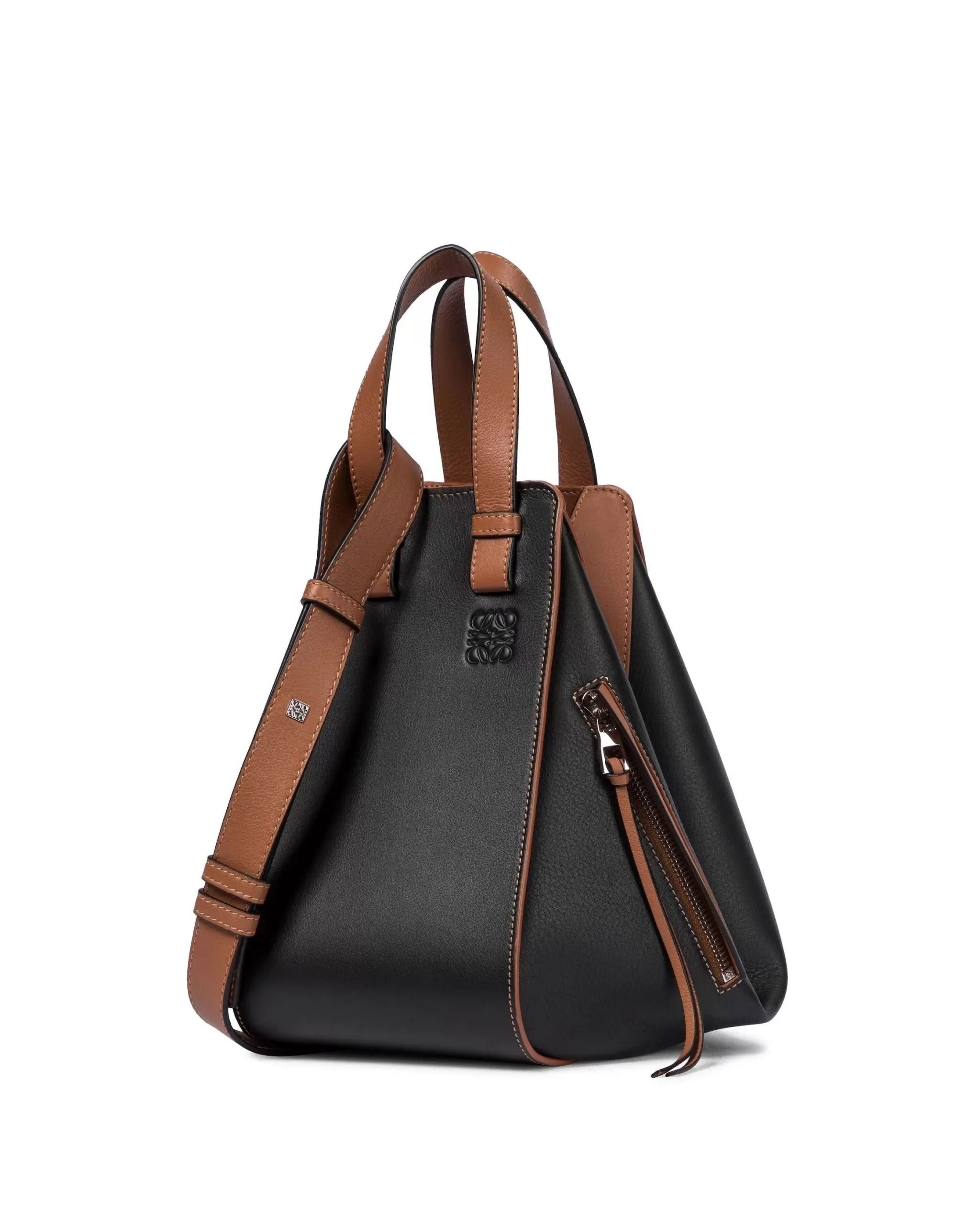 Loewe Hammock Small Leather Shoulder Bag In Black Brown