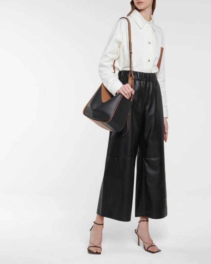Loewe Hammock Small Leather Shoulder Bag In Black Brown