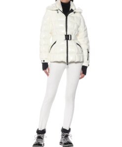 Moncler Grenoble Salle Shiny Nylon Belted Ski Jacket