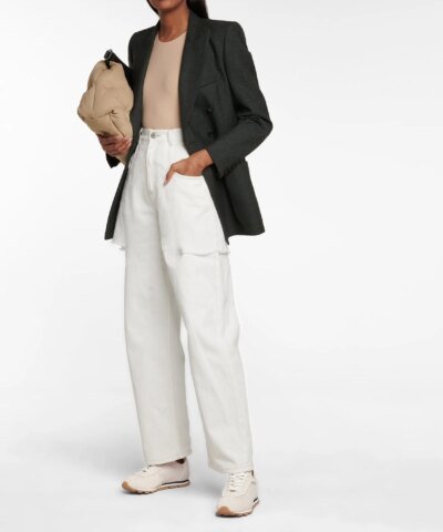 Maison Margiela Replica Suede And Leather Sneakers, Beige